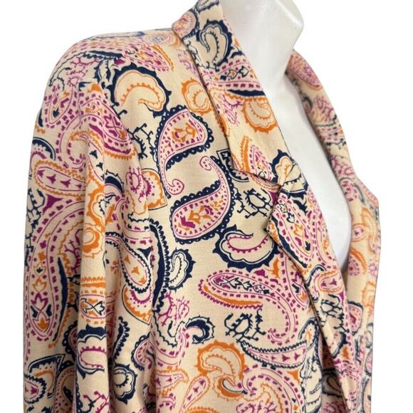 Cuddl Duds Lightweight Comfort Soft Knit Stretch Blazer Paisley Womens Jacket 2X - Picture 4 of 16